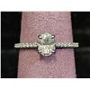 Image 1 : 14KT WHITE GOLD RING SET WITH OVAL CUT MOISSANITE LAB DIAMOND WITH POUCH: SIZE 8