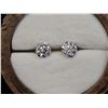 Image 1 : PAIR OF 10KT WHITE GOLD MOISSANITE LAB DIAMOND STUD EARRINGS WITH .925 SILVER BUTTERFLY BACKS