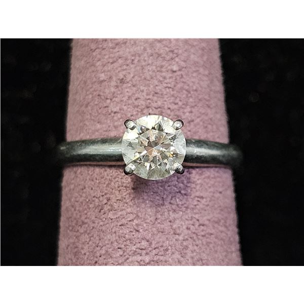 PLATINUM DIAMOND ENGAGEMENT RING WITH BAG: SIZE 4.75