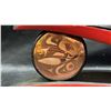 Image 3 : NORTHWEST FIRST NATIONS CARVED & PAINTED WOOD RAVEN MASK WITH COPPER EYES & MEDALLION