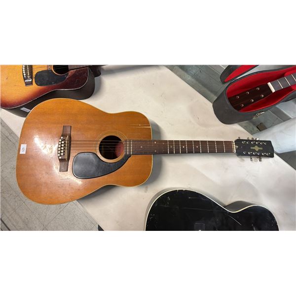RAVEN RT-20 12-STRING ACOUSTIC GUITAR (STRINGS MISSING, SOME TUNING KNOBS MISSING, MINOR BODY