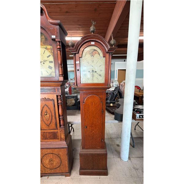 ANTIQUE GRANDFATHER CLOCK WITH KEY