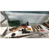 Image 1 : SHELF OF ASSORTED VINTAGE COLLECTIBLES INCLUDING; MODEL CARS & BOATS, BOCCE BALL SET, ACTION FIGURES