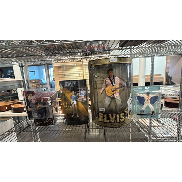 SHELF OF ASSORTED ELVIS PRESLEY COLLECTIBLE FIGURES
