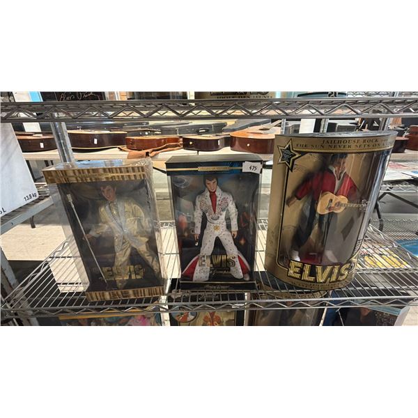 SHELF OF ASSORTED ELVIS PRESLEY COLLECTIBLE FIGURES