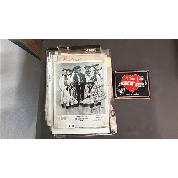 ASSORTED VINTAGE AUTOGRAPHED CELEBRITY ITEMS INCLUDING; DEANNA EDWARDS, ART ADAMS, ANDY GRIGGS &
