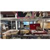 Image 1 : SHELF OF ASSORTED COLLECTIBLES INCLUDING; ELVIS PRESLEY RECORD WALL ART, ELVIS ARTWORK & BELT