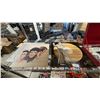 Image 3 : SHELF OF ASSORTED COLLECTIBLES INCLUDING; ELVIS PRESLEY RECORD WALL ART, ELVIS ARTWORK & BELT