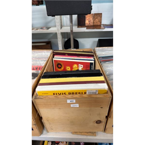 CRATE OF ASSORTED ELVIS PRESLEY VINYL RECORDS