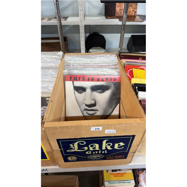CRATE OF ASSORTED ELVIS PRESLEY VINYL RECORDS
