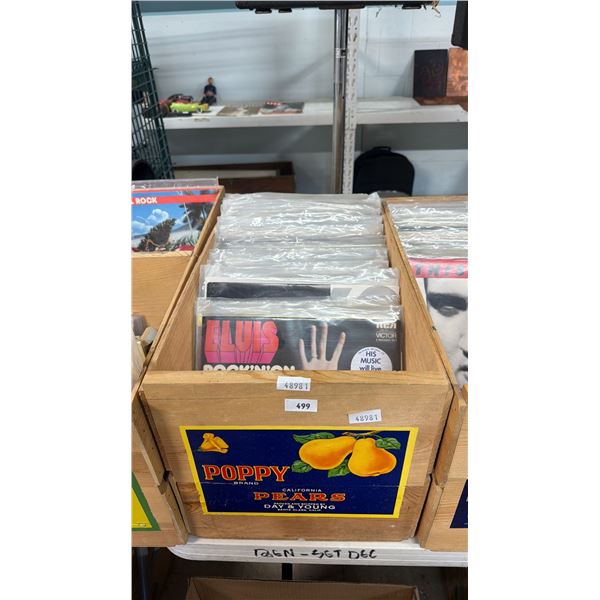 CRATE OF ASSORTED ELVIS PRESLEY VINYL RECORDS