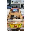 Image 1 : CRATE OF ASSORTED ELVIS PRESLEY COLLECTIBLES INCLUDING; VINYL RECORDS, CARDS, COMMEMORATIVE
