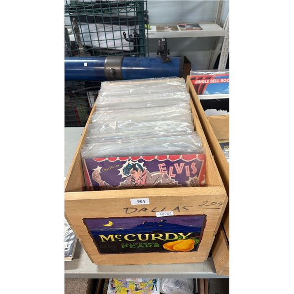 CRATE OF ASSORTED ELVIS PRESLEY VINYL RECORDS