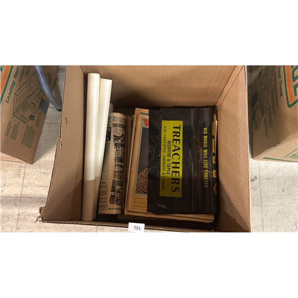 BOX OF ASSORTED ELVIS PRESLEY NEWSPAPERS & POSTERS