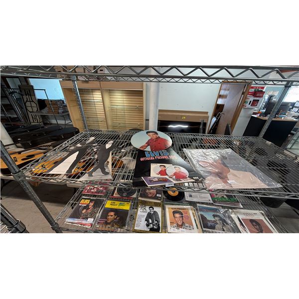 ELVIS RCA PROMOTION CUT-OUT, ELVIS PICTURE DISK PROMOTIONAL STAND UP SIGN & (2) 16"T ELVIS STAND UPS