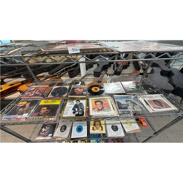SHELF OF ASSORTED  45 RPM VINYL RECORDS