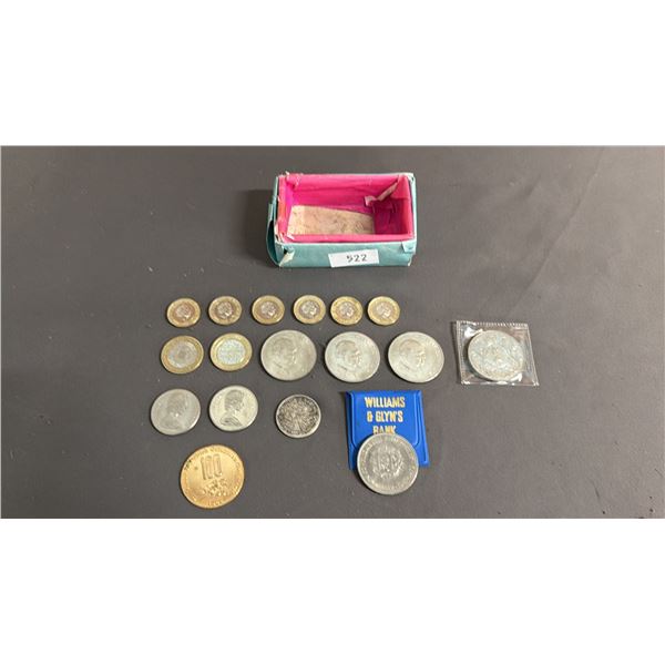 COLLECTION OF ASSORTED CANADIAN & BRITISH COINS & TOKENS: 1960S, 1970S & 2017