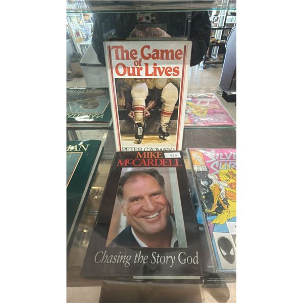 "CHASING THE STORY GOD" BY MIKE MCARDELL & "THE GAME OF OUR LIVES" BY PETER GZOWSKI: BOTH SIGNED