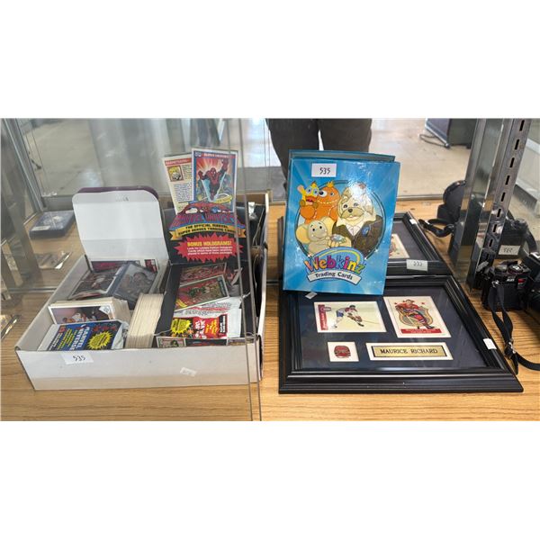 FRAMED MAURICE RICHARDS TRADING CARDS, WEBKINS TRADING CARDS, MARVEL TRADING CARDS & ASSTD SPORTS