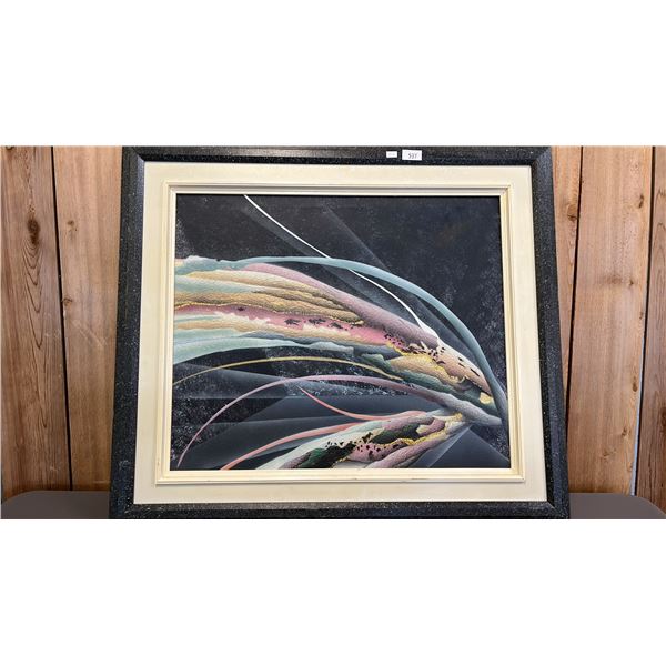 FRAMED ABSTRACT GICLEE PRINT: APPROX. 27" X 31"