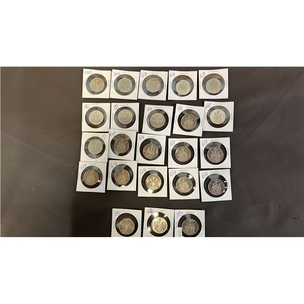 (23) VINTAGE CANADIAN 50 CENT COINS