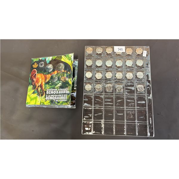 DISCOVER DINOSAURS CANADIAN QUARTER SET, (23) 2005 VICTORY NICKELS & (9) ASSTD. CANADIAN DOLLAR COIN