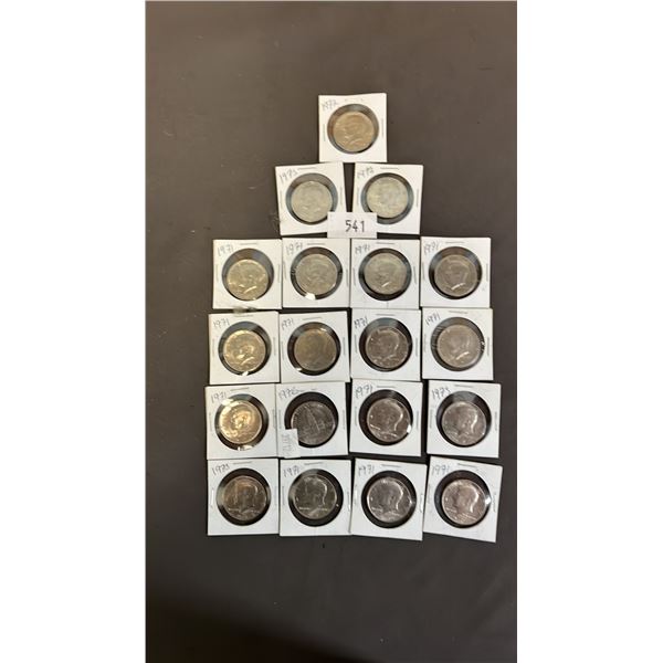 (19) VINTAGE 1970S US LIBERTY HALF DOLLARS