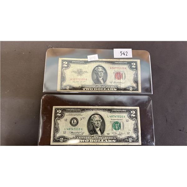 1953-A SERIES US $2 BILL & A 1976 US $2 BILL