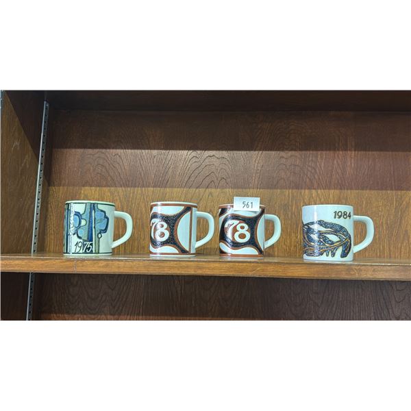 (4) ASSORTED VINTAGE ROYAL COPENHAGEN ANNUAL YEAR MUGS