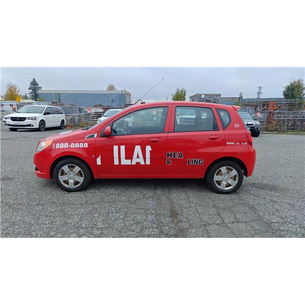 2010 CHEVROLET AVEO 5, 4DR HATCHBACK, RED, VIN 3G1TB6DE5AL111446,