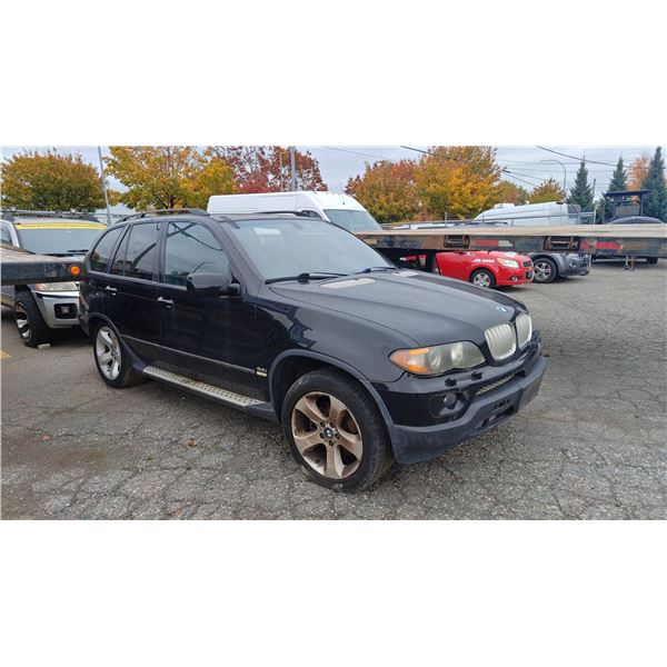 2004 BMW X5 4.4I, 4DR SUV, BLACK, VIN 5UXFB53594LV05465,