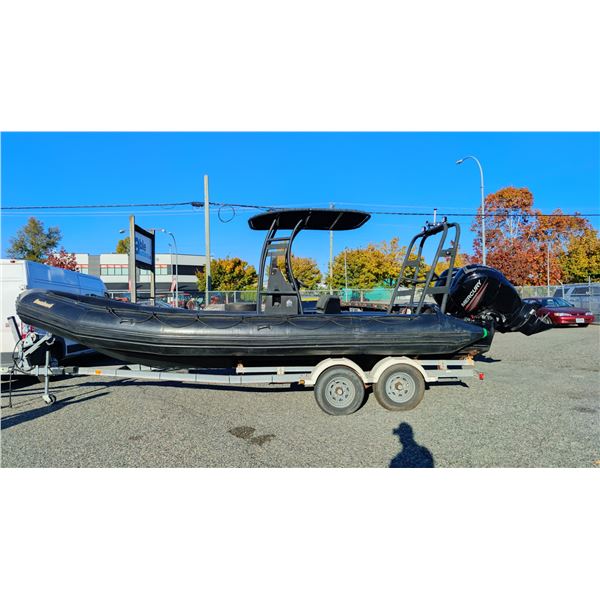 2004 BOMBARD EXPLORER 730DB RIGID INFLATABLE BOAT, BLACK, VIN NO REGISTRATION,