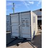 Image 1 : 10FT BEIGE OFFICE STORAGE SHIPPING CONTAINER WITH DUAL SWING REAR DOORS, CAMS, SIDE MAN DOOR &