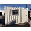 Image 2 : 10FT BEIGE OFFICE STORAGE SHIPPING CONTAINER WITH DUAL SWING REAR DOORS, CAMS, SIDE MAN DOOR &