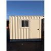 Image 3 : 10FT BEIGE OFFICE STORAGE SHIPPING CONTAINER WITH DUAL SWING REAR DOORS, CAMS, SIDE MAN DOOR &