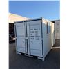 Image 1 : 10FT BEIGE OFFICE STORAGE SHIPPING CONTAINER WITH DUAL SWING REAR DOORS, CAMS, SIDE MAN DOOR &