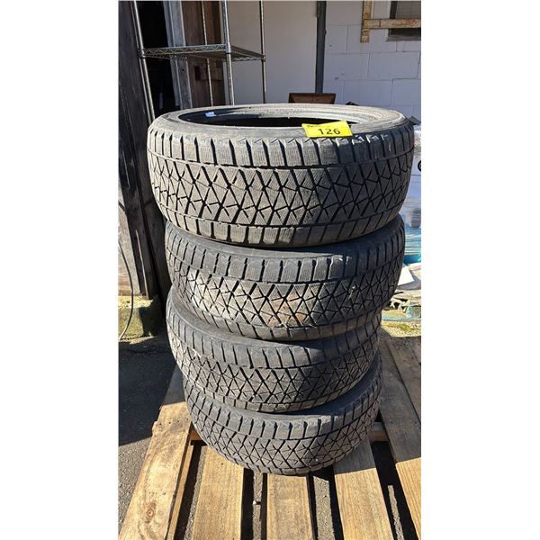 (4) BRIDGESTONE BLIZZAK STUDLESS 255/50R20 109T TUBELESS RADIAL M&S TIRES