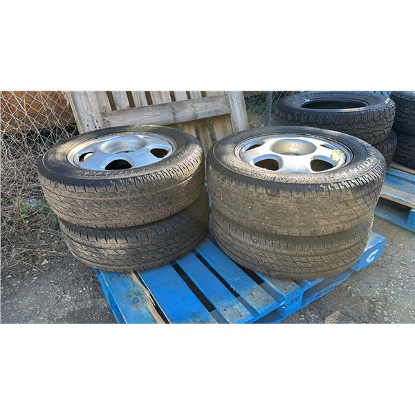 (4) TOYO OPEN COUNTRY H/T 225/65R17 102H TUBELESS STEEL BELTED RADIAL TIRES ON 5-SPOKE STEEL RIMS