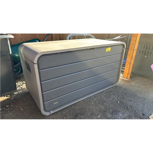 LIFETIME APPROX. 57"W X 28"D X 30"H DECK BOX *UNKNOWN WORKING CONDITION/MAY BE MISSING PARTS & OR