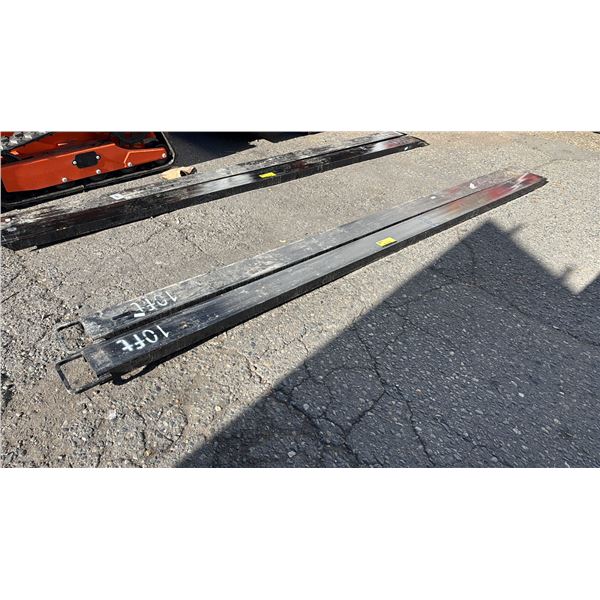 PAIR OF 10 FOOT FORKLIFT FORK EXTENSIONS