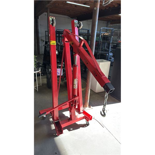 RED HEAVY DUTY HYDRAULIC FOLDABLE CRANE 8 TON