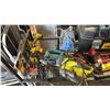 Image 2 : SHELF OF ASSORTED POWER TOOLS INCL. DEWALT DRILL, MAKITA SAW, DEWALT TOOL BOX AND MORE