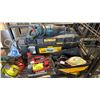 Image 3 : SHELF OF ASSORTED POWER TOOLS INCL. DEWALT DRILL, MAKITA SAW, DEWALT TOOL BOX AND MORE