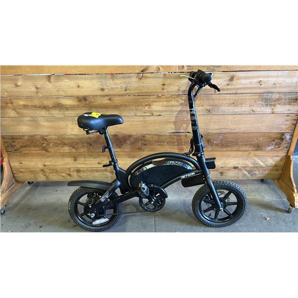 JETSON BLACK E-BIKE *POWERS ON/NO CHARGER/UNKNOWN WORKING CONDITION*