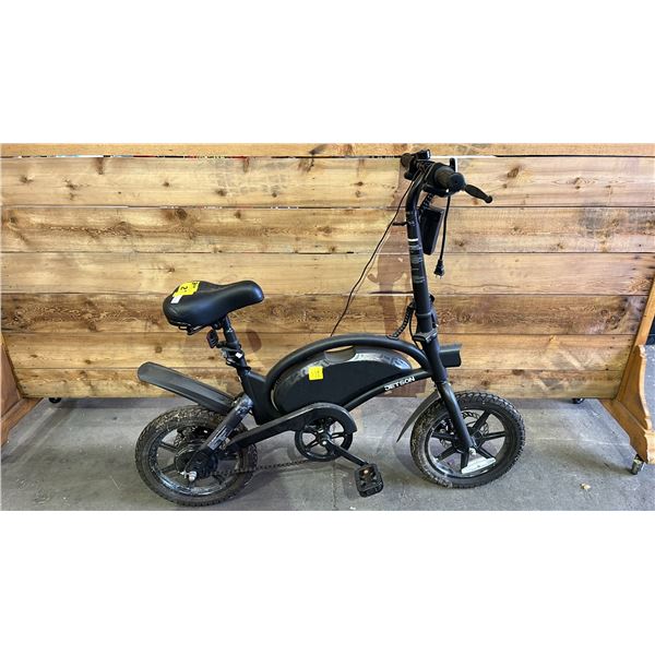JETSON BLACK E-BIKE WITH CHARGER *POWERS ON/UNKNOWN WORKING CONDITION*