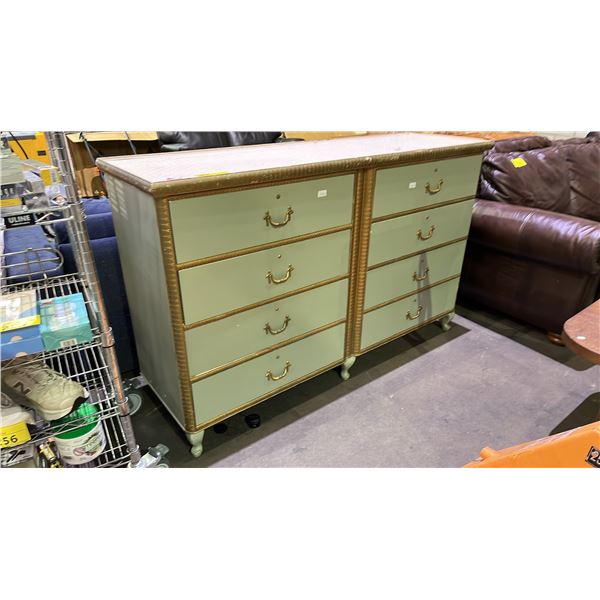 VINTAGE 8-DRAWER PAINTED WOOD DRESSER *MOST OF THE DRAWERS ARE STUCK*