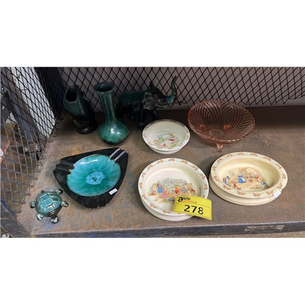 ASSORTED COLLECTABLES PLATES AND BOWLS INCL. BLUE MOUNTAIN POULTRY