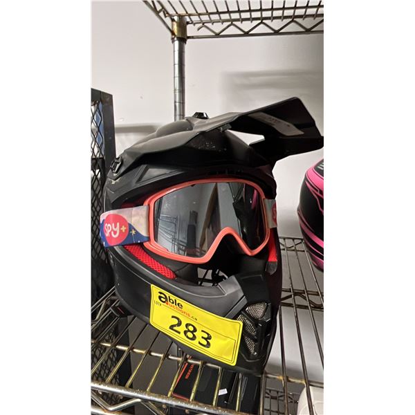 MATTE BLACK OFF-ROAD DIRT BIKE HELMET SIZE YM 49-50CM