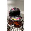 Image 1 : MATTE BLACK WITH PINK ACCENT OFF-ROAD DIRT BIKE HELMET SIZE M 57-58CM