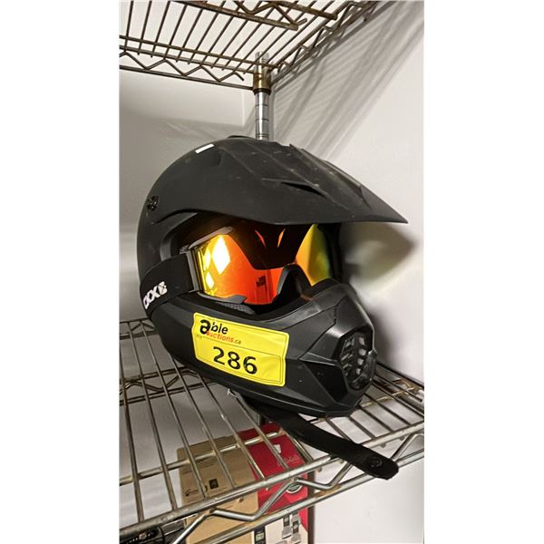 MATTE BLACK OFF-ROAD DIRT BIKE HELMET SIZE XXL 63-64 CM